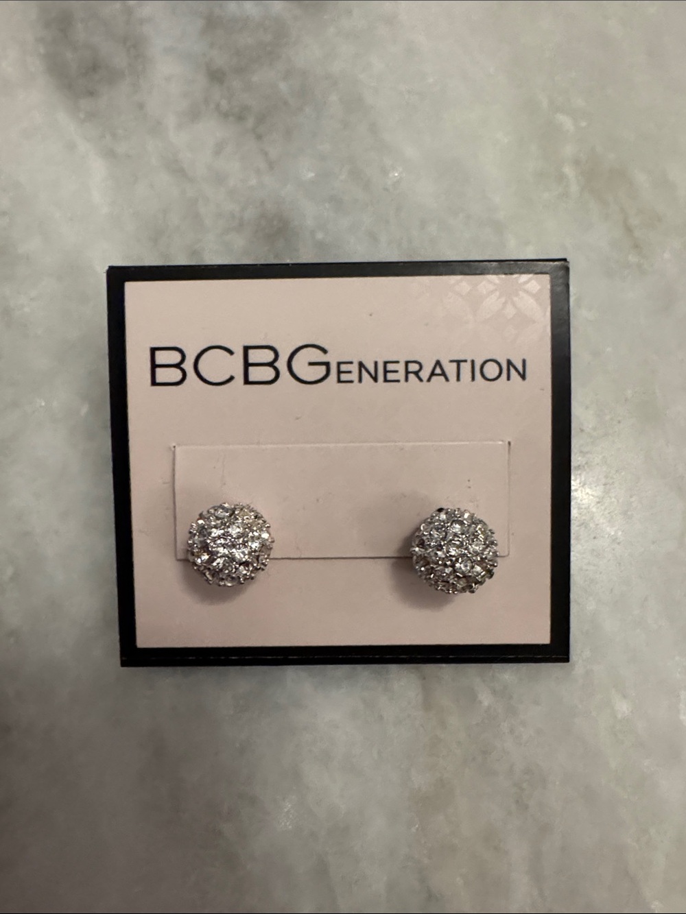 BCBGeneration Sparkling Silver Cluster Stud Earrings